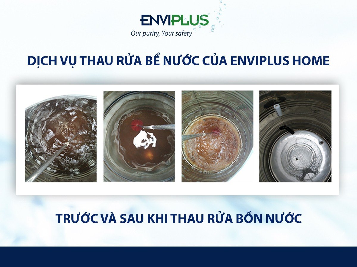 Dịch vụ thau rửa bồn nước, bể ngầm, sục rửa đường ống tại Enviplus Home