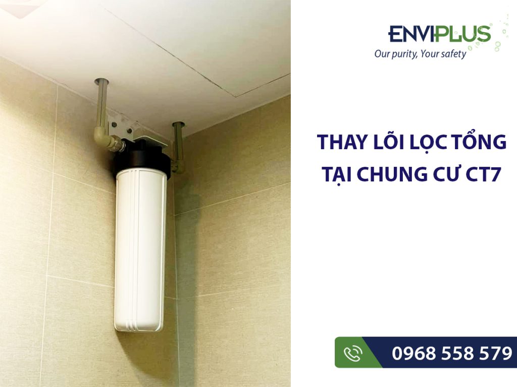 Thay lõi lọc PP cho lọc tổng chung cư 