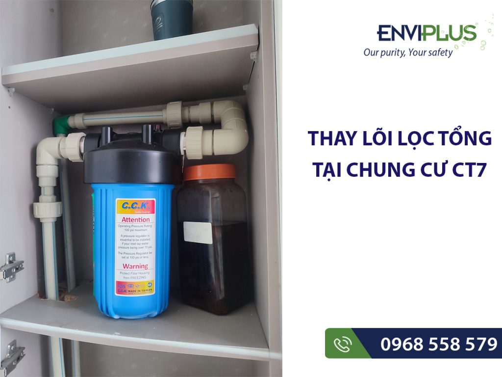 Thay lõi lọc tổng chung cư CT7